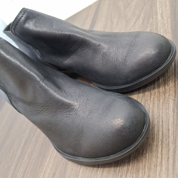 Sorel Lolla Cut-Out Leather Ankle Boots Black Round Toe Stacked Heel Women's 7.5 - Picture 7 of 9